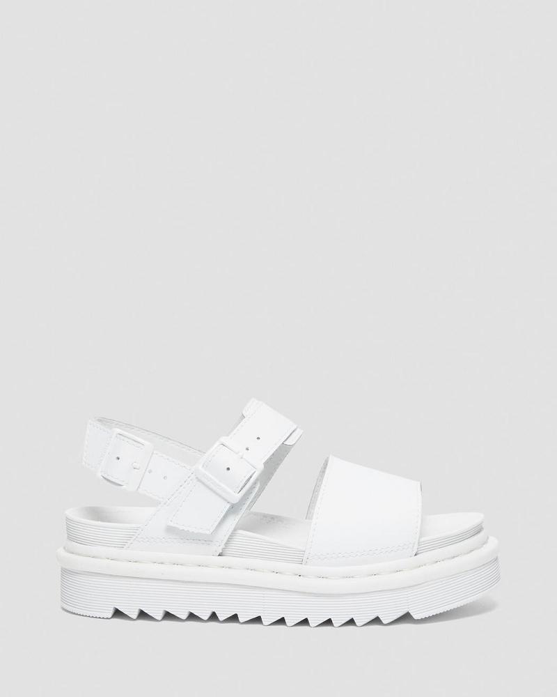 Women's Dr Martens Voss Mono Hydro Leather Gladiator Sandals White | AU 304XYU